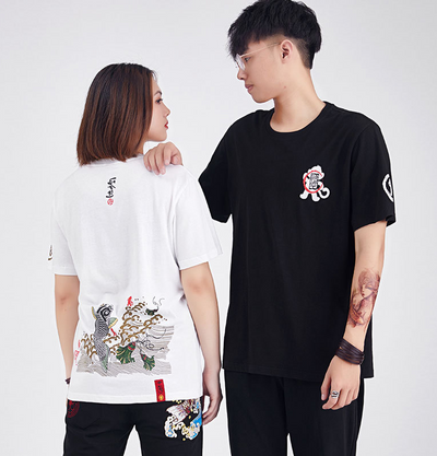Printed personality couple T-shirt men