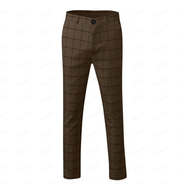 Business Casual Pants Long Pants 3D Plaid